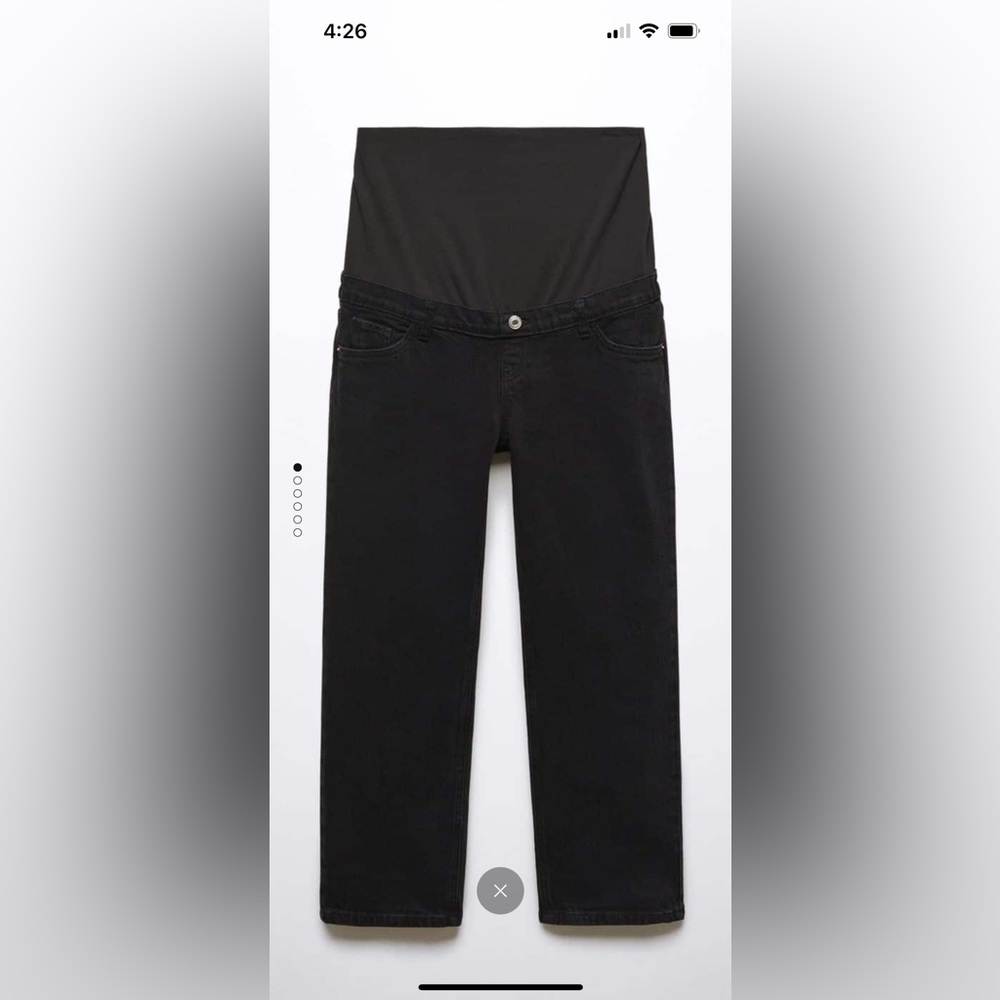 Mango Maternity Straight Leg Jeans- black denim. New with tags